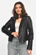 Куртка-косуха женская из экокожи черного цвета Fashion размер 40-42 (214069) - изображение 1