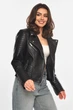 Куртка-косуха женская из экокожи черного цвета Fashion размер 40-42 (214069) - изображение 2