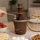 Шоколадный фонтан электрический Mini Chocolate Fondue Fountain 35W для дома и праздников, настольная фондюшница 3-ярусная для шоколада, фруктов и маршмеллоу, аппарат для шоколадного фондю и десертов с подогревом Коричневый, FT-10 - изображение 1