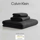 Calvin Klein двусторонние вафельно-махровые полотенца из плотного однотонного 100% хлопка (3 штуки – комплект для одного) – черный - изображение 2