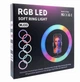 MJ33 кольцевая LED лампа 33 см RGB USB питание Штатив 2.1м и пульт Bluetooth подарок - изображение 8