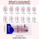 Камуфлирующие гелевые типсы френч для наращивания ногтей 24 шт (Nude Glossy Миндаль) - изображение 2