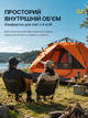 Автоматическая туристическая палатка 4-местная 210×210×145 см для кемпинга, рыбалки и пикника с москитной сеткой, вентиляцией и PU 2000 мм (зеленый) - изображение 5