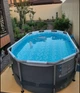 Каркасный овальный большой бассейн Bestway 305x200x84 см с насосом и ПВХ чашей для детей и взрослых для дома и дачи - изображение 9