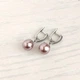 Сережки Hand Made черненные с оригинальным глянцевым розово-бежевым жемчугом Сваровски - изображение 1