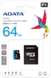Карта пам'яті microSD 64Gb ADATA Premier class 10 UHS-I A1 + адаптер SD (AUSDX64GUICL10A1-RA1) - зображення 3