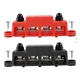 Розподільний блок Bus Bar 300A 12-48V DC — 4 шпильки M10, комплект 2 шт. (червоний + чорний) - зображення 2