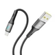 Кабель для зарядки и обмена данными Yoki YK-LE17 LED Series USB/Lightning 12W 2.4A/5V 2 m Black - изображение 5