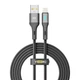 Кабель для зарядки и обмена данными Yoki YK-LE17 LED Series USB/Lightning 12W 2.4A/5V 2 m Black - изображение 1