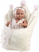 Lalka bobas winylowa Llorens Nica w białym śpiworku 40 cm (73814) - obraz 2
