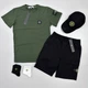 Костюм Stone Island футболка шорти кепка чорні 2 пари носків хакі XL - зображення 3