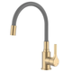 Змішувач для кухні Zerix Rex-011 Brushed Gold Refl.Grey з нерж.сталі (Колір мат.золото+силік.вилив сірий) (ZX6133) - зображення 1
