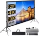Проекційний екран Towallmark 120" 16:9 з підставкою, портативний 4K HD екран для проектора з сумкою - зображення 1