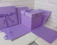 Большая подарочная раскладная коробка сюрприз 25x25х25см Party Box, Пивной бокс для напитков и закусок лавандовая - изображение 3