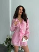 Жіночий літній костюм з воланами (блуза+шорти) Uaclothes 46 Рожевий (like38131-185631350) - изображение 3