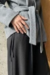 Жіноче демісезонне пальто з кашеміру прямого крою з поясом Seventeen S-M Сірий (2000000213057) - зображення 8