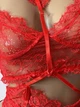 Розкішний мереживний комплект білизни з поясом та гартерами Sexy M червоний (8-117) - изображение 5