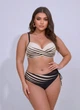 Женский купальник Sisianna 3903-3 коричневый-молочный 4XL - изображение 1