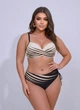 Женский купальник Sisianna 3903-3 коричневый-молочный 4XL - изображение 8
