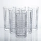 Набор стаканов Geometric Glass 6 штук по 300 мл с рельефным узором HP-17-3 - изображение 1