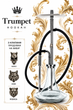 Кальян Trumpet Hookah с дизайнерским клапаном продувки 60см из нержавеющей стали на уплотнителе серебристый - изображение 1
