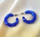 Жіночі сережки Кільця акрилові jewelry Сині - зображення 7