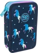 Piórnik CoolPack Jumper 2 Blue Unicorn dwukomorowy z wyposażeniem 19.5 x 12.5 x 5 cm (5903686324291) - obraz 1