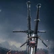 Інтер'єрна картина Відьмак, мечі і замок Каер Морхен, Witcher, плакат для геймера, 60×85 см (id0989) - зображення 4