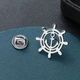 Значок из стали BROCHE брошь бижутерия Якорь и Штурвал серебристый BRGV115459 - изображение 2