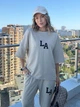 Женский легкий спортивный костюм футболка+джоггеры бежевый 42-44 - изображение 4