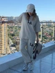 Женский легкий спортивный костюм футболка+джоггеры бежевый 42-44 - изображение 6