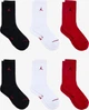 Шкарпетки Nike U J ED CUSH PLY CREW 6PR - 144 чорний, білий, червоний Універсальні 46-50 - зображення 1