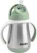 Metalowy kubek niekapek ze słomką Beaba 250 ml zielony (3384349135355) - obraz 2