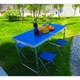 Комплект Розкладний стіл для пікніка з 4 стільцями + Парасоля Easy Camping FT-2107 (Синій) - зображення 6