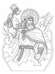 Подарочный ночник светильник декоративный на религийную тематику с лазерной гравировкой и пультом «Верховный бог Перун» 3D лампа с Led-подсветкой (7 цветов 4 режима) - изображение 3