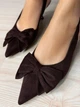 Туфли женские Meideli 2051-13 slingback лодочки с бантом на каблуке 36 коричневые - изображение 3