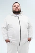 Толстовка мужская на молнии оверсайз Plus Size White 6XL - изображение 1