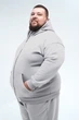 Толстовка мужская на молнии оверсайз Plus Size Grey 8XL - изображение 2