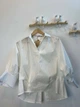 Женская базовая рубашка оверсайз Орегами с объемными рукавами ADRESS MKAD7467 - 44, Молочний - изображение 2