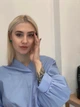 Жіноча базова сорочка на стійці з об’ємними рукавами ADRESS MKAD7479 - 50, Блакитний - зображення 5