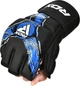 Перчатки тренировочные RDX Grappling Gloves New Aura F17 GGR-F17BU M Черные с синим (5054421842683) - изображение 2