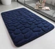 Коврик для ванной YourFind Stone PREMIUM 60x40 см, с эффектом памяти Memory Foam, антискользящий, быстросохнущий, водопоглощающий, Синий - изображение 4