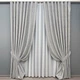 Комплект готовых штор VR-Textil Лен мрамор Pavliani ХО № 1263ш Светло-серый 100х280 см 2 шт (31-588) - изображение 2