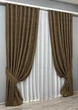 Комплект готовых штор VR-Textil Лен мрамор Pavliani ХО № 1261ш Коричневый 150х280 см 2 шт (33-0108) - изображение 3