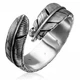 Срібне кільце Лазурит перо з чорнуванням регульований (10008ч) - зображення 1