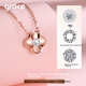 Колье Grace Girl с бриллиантами в виде четырехлистного клевера, двустороннее, для женщин, в свежем стиле, цепочка на ключицу из розового золота, подарок на годовщину или день рождения для девушки. - изображение 5