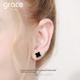 Серьги-гвоздики Grace Girl в виде четырехлистного клевера для женщин в корейском стиле. Простые, элегантные, модные, универсальные украшения. Практичный подарок на день рождения или годовщину для девушки. - изображение 3