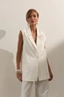Жилет класичний двобортний з льону BL005 2605115982110 L/XL Молочний - изображение 1