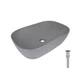 Раковина накладная Qtap Robin 600x390x150 мм, Stone grey, прямоугольная, с донным клапаном QTROB188SG49786 - изображение 1