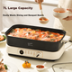 Електрична каструля Liven Electric Hot Pot, електрична каструля для приготування їжі, гаряча каструля, спеціальна каструля для 3-7 осіб, знімна багатофункціональна електрична каструля для приготування їжі та барбекю, 7 л, багатоцільова каструля DHG-710 - изображение 5